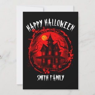 INVITATION FÊTE DE FAMILLE MAISON HANTÉE HALLOWEEN SUR MESURE
