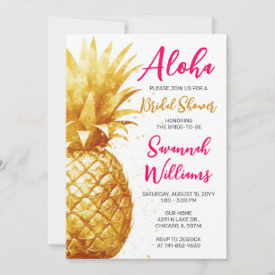 Invitation Fête de Fête des mariées Aloha Hawaïen