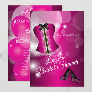Invitation Fête de Fête des mariées rose de lingerie