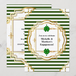 Invitation Fête de fête fiançailles irlandaise shamrock