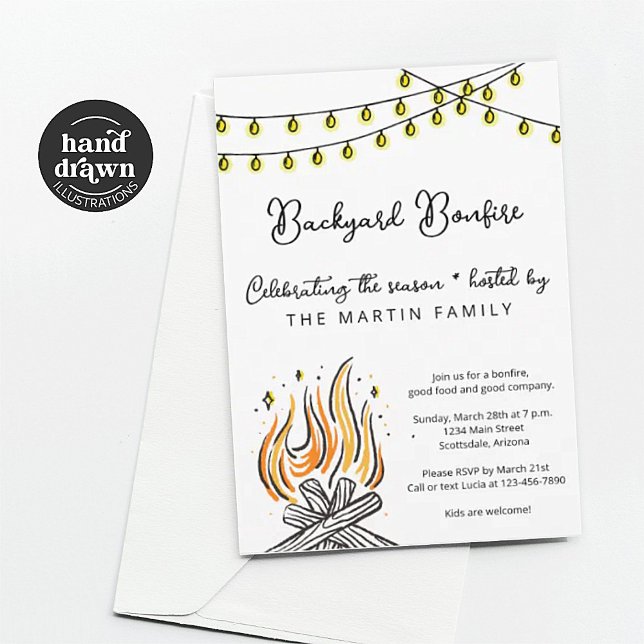 Invitation Fête de feu de joie de jardin en automne (Créateur téléchargé)