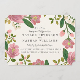Invitation Fête de fiançailles à bouquet rose pâle
