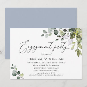 Invitation Fête de fiançailles à l'eucalyptus aquarelle