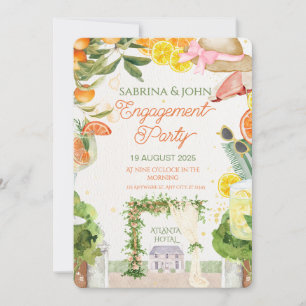 Invitation Fête de fiançailles aquarelle florale Colorée