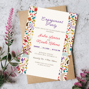 Invitation Fête de fiançailles au jardin exotique Wild Rose W