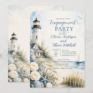 Invitation Fête de fiançailles au phare côtier