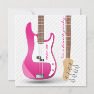 Invitation Fête de Fiançailles au Pink Électrique Guitare