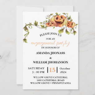 Invitation fête de fiançailles automne halloween citrouille e