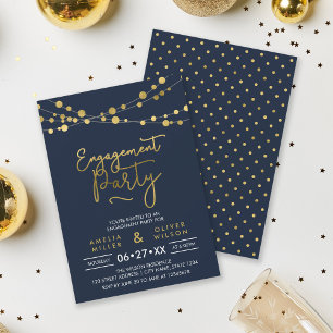 Invitation Fête de Fiançailles aux Élégantes Guirlandes de Lu