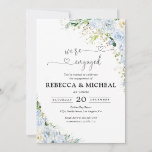 Invitation Fête de fiançailles aux fleurs de eucalyptus bleu
