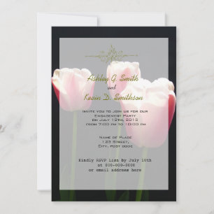 Invitation Fête de fiançailles aux jolies fleurs de tulipes r