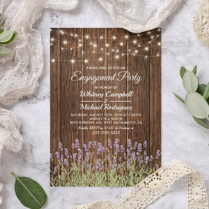 Invitation Fête de fiançailles aux lumières de lavande de cam
