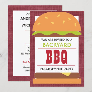 Invitation Fête de fiançailles BBQ dans le jardin