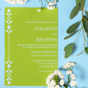 Invitation Fête de fiançailles Citron Vert et Bleu Côté Mer