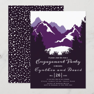 Invitation Fête de fiançailles de mariage de montagnes violet