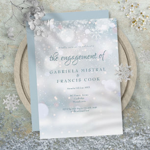 Invitation Fête de fiançailles des premiers flocons de neige