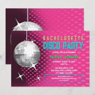 Invitation Fête de Fiançailles Disco