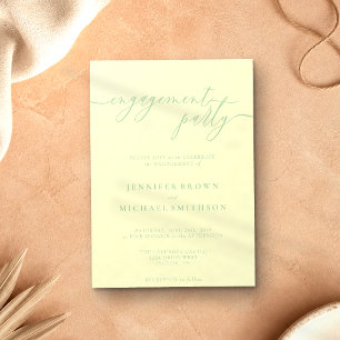 Invitation Fête de fiançailles élégante au pistache et à la c