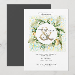 Invitation Fête de fiançailles élégante dans un jardin de cit