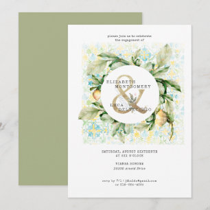 Invitation Fête de fiançailles élégante dans un jardin de cit