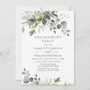 Invitation Fête de Fiançailles Élégante Eucalyptus