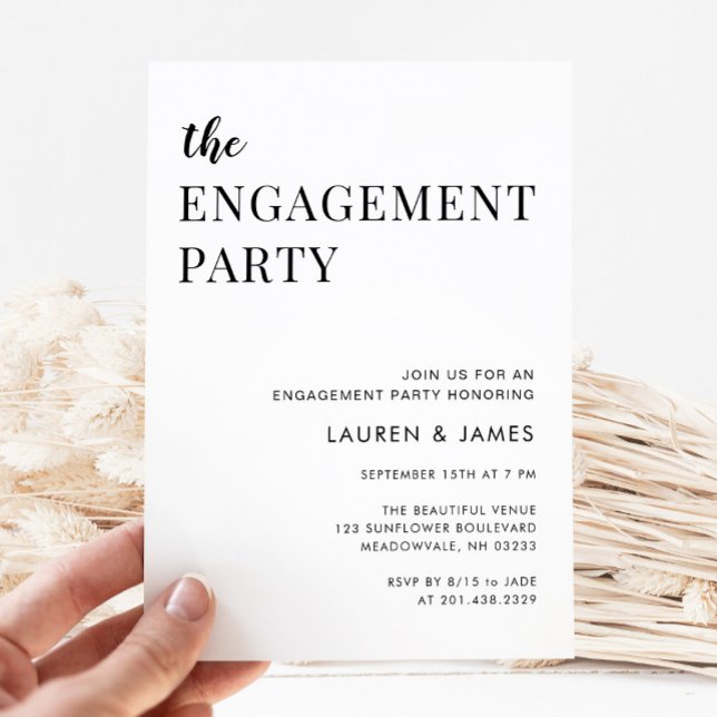Invitation Fête de fiançailles élégante moderne  (Créateur téléchargé)