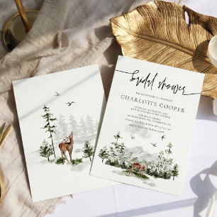 Invitation Fête de fiançailles en plein air dans une forêt de