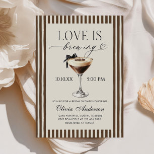 Invitation Fête de Fiançailles Espresso Martini L'Amour Est E