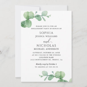 Invitation Fête de fiançailles Eucalyptus   Feuillage extérie
