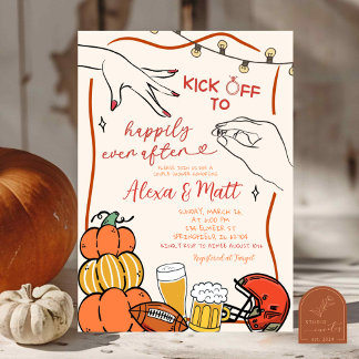 Invitation Fête de fiançailles fantaisiste avec citrouille de