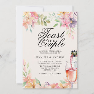Invitation Fête de fiançailles florale 