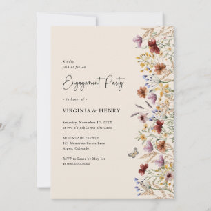 Invitation Fête de fiançailles florale boho