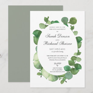Invitation Fête de fiançailles florale Boho Eucalyptus
