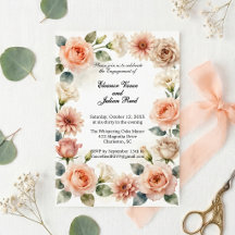 Fête de fiançailles florale botanique aquarelle pê