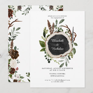 Invitation Fête de fiançailles florale de campagne rustique m
