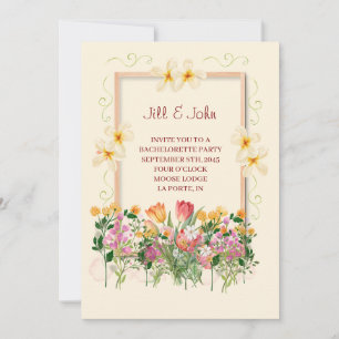 Invitation Fête de fiançailles florale Jardin Romantique