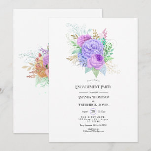 Invitation Fête de fiançailles florales au printemps