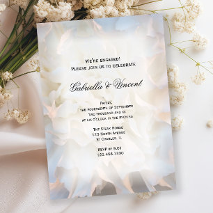 Invitation Fête de fiançailles florales de carnation blanche