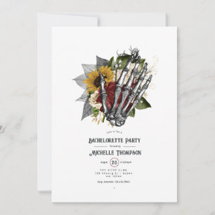 Invitation Fête de Fiançailles Gothique Florale Rustique d'Au