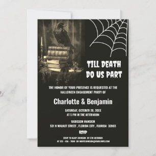 Invitation Fête de fiançailles Gothique Raven Halloween