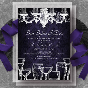 Invitation Fête de fiançailles Halloween Cocktail