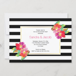 Invitation Fête de fiançailles mariage noir