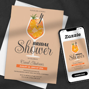 Invitation Fête de fiançailles Moderne Aperol Spritz Orange