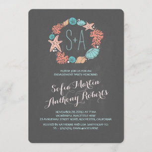 Invitation Fête de fiançailles nautiques sur la plage de cour