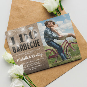 Invitation Fête de fiançailles photo Rustic I DO BBQ