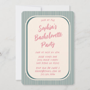 Invitation Fête de Fiançailles Rétro Fantaisiste Rose Vintage