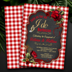 Invitation Fête de fiançailles Rustic I Do Barbecue