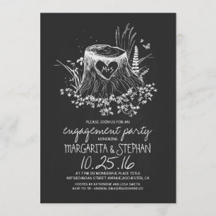 Invitation Fête de fiançailles rustique du tableau de bord du