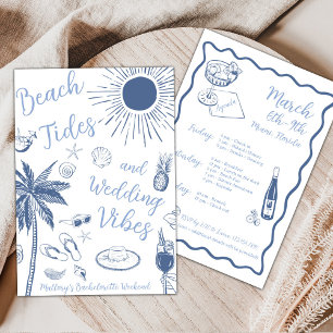 Invitation Fête de Fiançailles sur le Thème des Marées et des