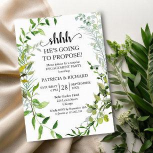 Invitation Fête de fiançailles surprise dans la verdure